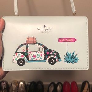 kate spade tiffany blue crossbody / clutch